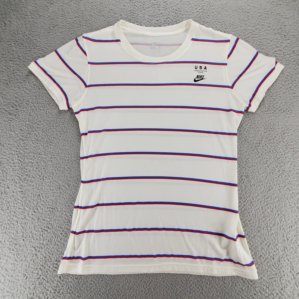 Nike Shirt Youth XL (14-16) White Casual Streetwear Classic USA Paralympics 2008
